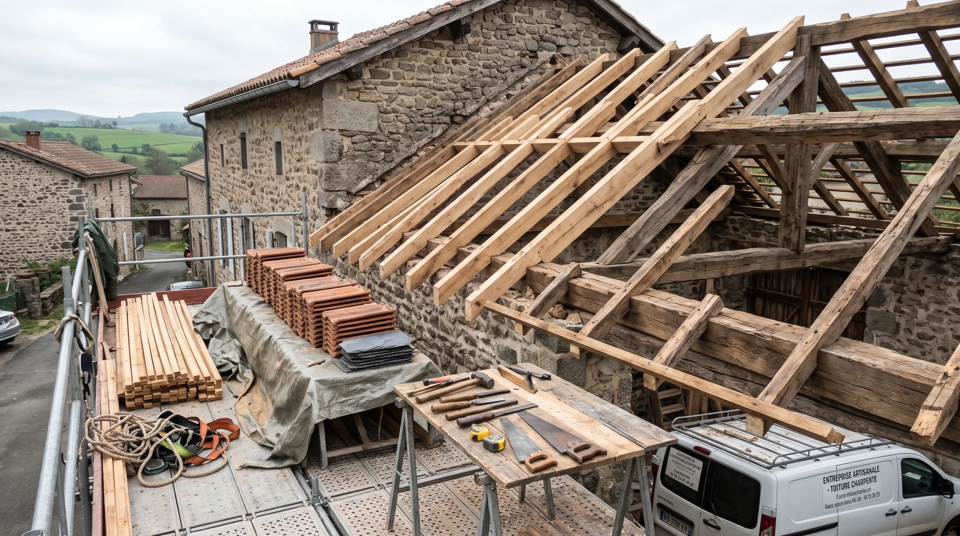 Photo d’illustration : Rénovation de toiture et charpente